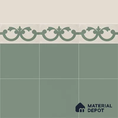 Athangudi Moroccan Floor Tile TL 10881 H Pearl Finish 127 x 254 mm Border Concrete Tile - 18 mm