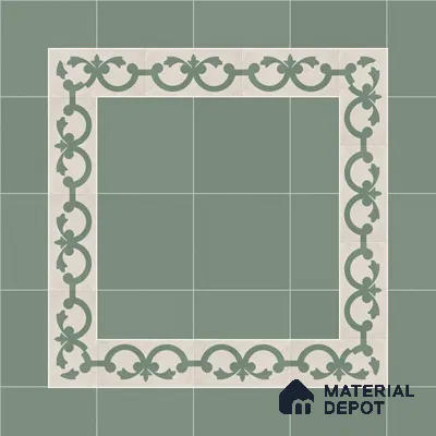 Athangudi Moroccan Floor Tile TL 10881 H Pearl Finish 127 x 254 mm Border Concrete Tile - 18 mm