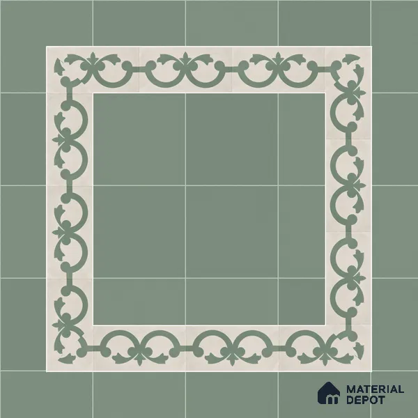 Athangudi Moroccan Floor Tile TL 10881 H Pearl Finish 127 x 254 mm Border Concrete Tile - 18 mm