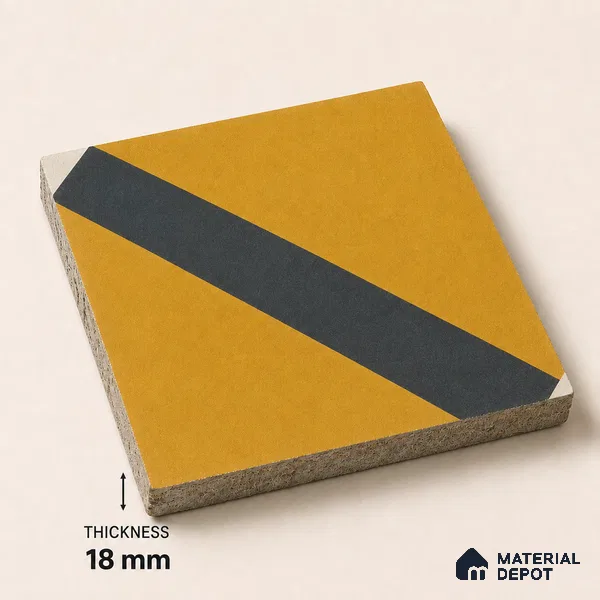 Athangudi Handmade Center Tile TL 10873 Saffron Diamond Lattice 10 x 10 inch Concrete Pearl Finish - 18 mm | Suitable for Indoor Flooring in Living Room, Bedroom, Dining Area & Foyer