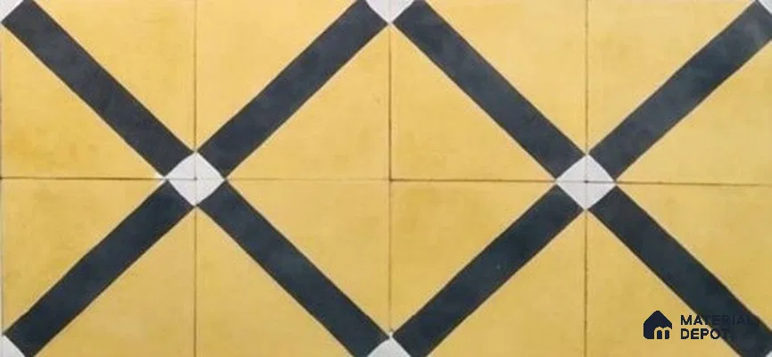 Athangudi Moroccan Floor Tile TL 10873 Pearl Finish 254 x 254 mm Center Concrete Tile - 18 mm