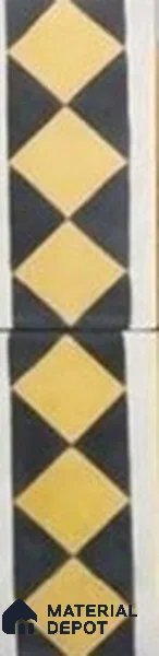 Athangudi Moroccan Floor Tile TL 10873 E Pearl Finish 127 x 254 mm Border Concrete Tile - 18 mm