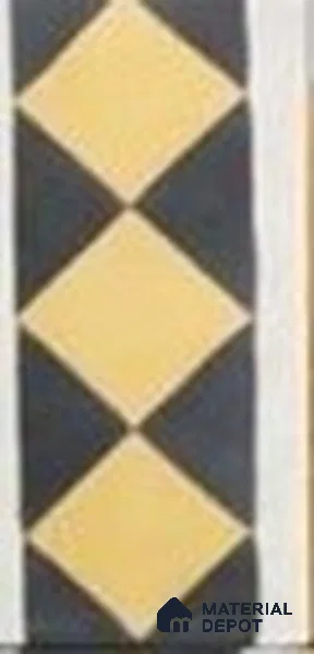 Athangudi Moroccan Floor Tile TL 10873 E Pearl Finish 127 x 254 mm Border Concrete Tile - 18 mm