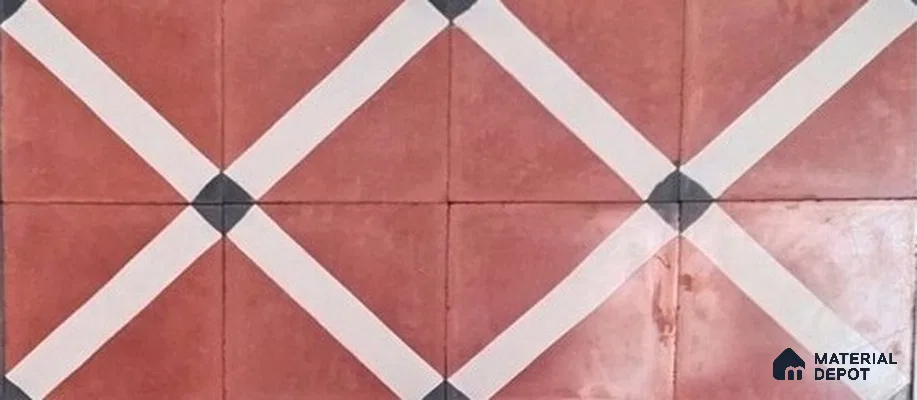 Athangudi Moroccan Floor Tile TL 10873 B Pearl Finish 254 x 254 mm Center Concrete Tile - 18 mm