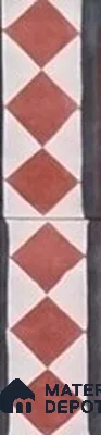 Athangudi Moroccan Floor Tile TL 10873 F Pearl Finish 127 x 254 mm Border Concrete Tile - 18 mm (Sample)