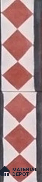 Athangudi Moroccan Floor Tile TL 10873 F Pearl Finish 127 x 254 mm Border Concrete Tile - 18 mm (Sample)