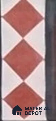 Athangudi Moroccan Floor Tile TL 10873 F Pearl Finish 127 x 254 mm Border Concrete Tile - 18 mm (Sample)