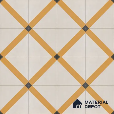 Athangudi Handmade Center Tile TL 10873 C Ivory Sand Lattice 10 x 10 inch Concrete Pearl Finish - 18 mm | Suitable for Indoor Flooring in Living Room, Bedroom, Dining Area & Foyer
