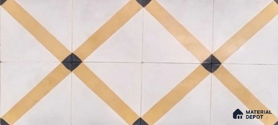 Athangudi Moroccan Floor Tile TL 10873 C Pearl Finish 254 x 254 mm Center Concrete Tile - 18 mm