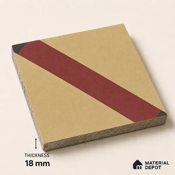 Athangudi Handmade Center Tile TL 10873 D Burgundy Heritage Lattice 10 x 10 inch Concrete Pearl Finish - 18 mm | Suitable for Indoor Flooring in Living Room, Bedroom, Dining Area & Foyer