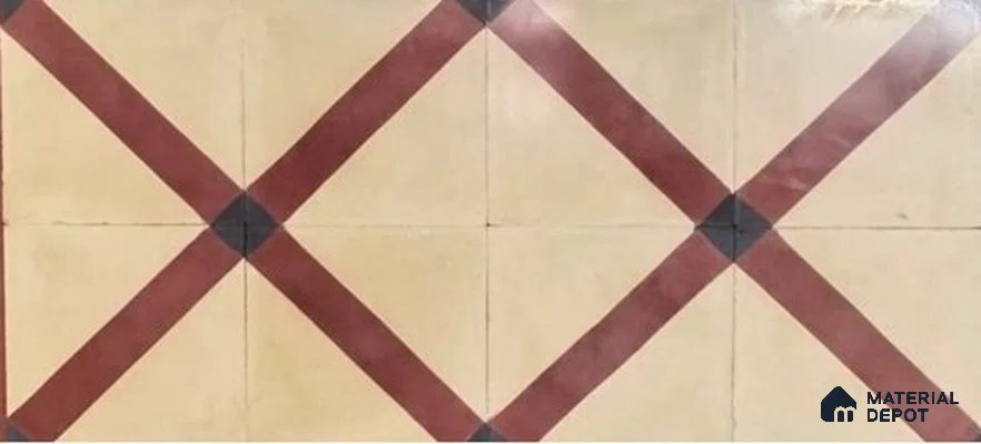 Athangudi Moroccan Floor Tile TL 10873 D Pearl Finish 254 x 254 mm Center Concrete Tile - 18 mm