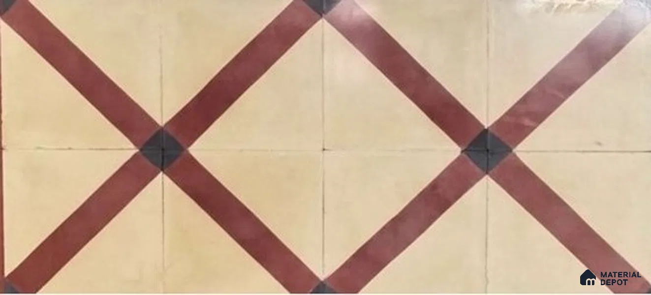 Athangudi Moroccan Floor Tile TL 10873 D Pearl Finish 254 x 254 mm Center Concrete Tile - 18 mm