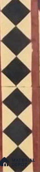 Athangudi Moroccan Floor Tile TL 10873 H Pearl Finish 127 x 254 mm Border Concrete Tile - 18 mm (Sample)