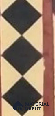 Athangudi Moroccan Floor Tile TL 10873 H Pearl Finish 127 x 254 mm Border Concrete Tile - 18 mm (Sample)