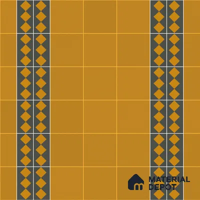 Athangudi Moroccan Floor Tile TL 10873 E Pearl Finish 127 x 254 mm Border Concrete Tile - 18 mm