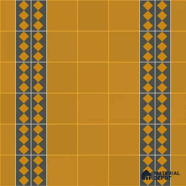 Athangudi Moroccan Floor Tile TL 10873 E Pearl Finish 127 x 254 mm Border Concrete Tile - 18 mm