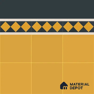 Athangudi Moroccan Floor Tile TL 10873 E Pearl Finish 127 x 254 mm Border Concrete Tile - 18 mm