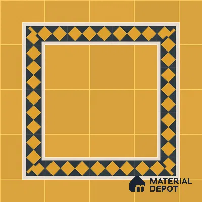 Athangudi Moroccan Floor Tile TL 10873 E Pearl Finish 127 x 254 mm Border Concrete Tile - 18 mm
