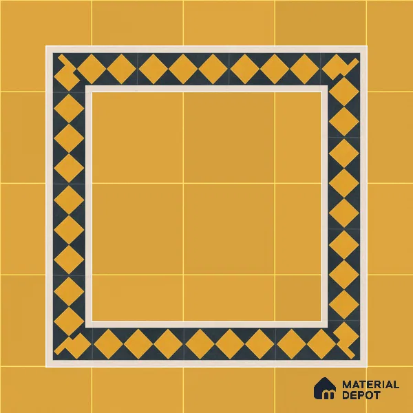 Athangudi Moroccan Floor Tile TL 10873 E Pearl Finish 127 x 254 mm Border Concrete Tile - 18 mm