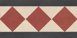 Athangudi Handmade Border Tile TL 10873 F Vermilion Diamond Lattice 10 x 5 inch Concrete Pearl Finish - 18 mm