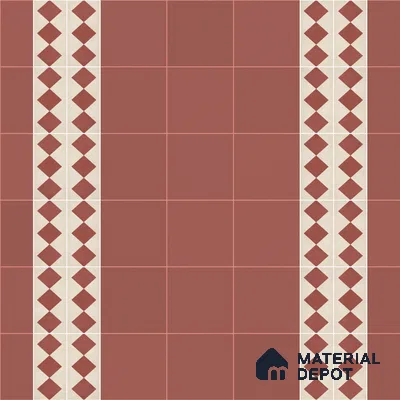 Athangudi Moroccan Floor Tile TL 10873 F Pearl Finish 127 x 254 mm Border Concrete Tile - 18 mm
