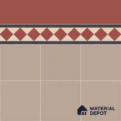 Athangudi Moroccan Floor Tile TL 10873 F Pearl Finish 127 x 254 mm Border Concrete Tile - 18 mm