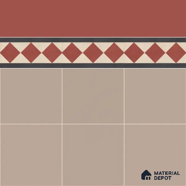 Athangudi Moroccan Floor Tile TL 10873 F Pearl Finish 127 x 254 mm Border Concrete Tile - 18 mm