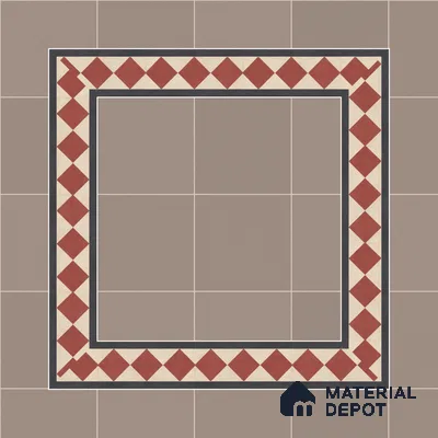 Athangudi Moroccan Floor Tile TL 10873 F Pearl Finish 127 x 254 mm Border Concrete Tile - 18 mm