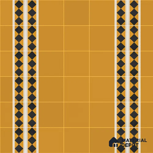 Athangudi Handmade Border Tile TL 10873 G Ivory Sand Lattice 10 x 5 inch Concrete Pearl Finish - 18 mm | Suitable for Decorative Floor Borders in Living Room, Bedroom, Dining Area & Foyer