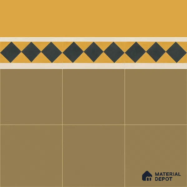 Athangudi Moroccan Floor Tile TL 10873 G Pearl Finish 127 x 254 mm Border Concrete Tile - 18 mm