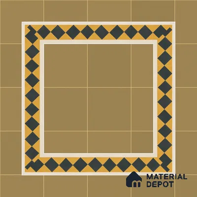 Athangudi Moroccan Floor Tile TL 10873 G Pearl Finish 127 x 254 mm Border Concrete Tile - 18 mm