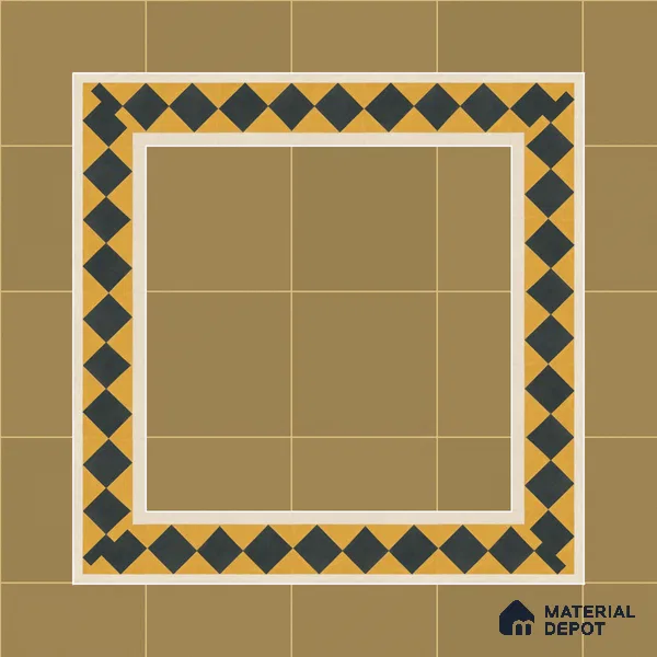 Athangudi Moroccan Floor Tile TL 10873 G Pearl Finish 127 x 254 mm Border Concrete Tile - 18 mm