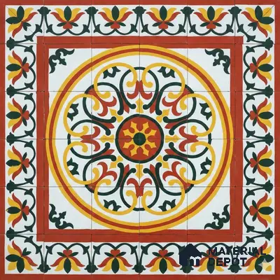 Athangudi Moroccan Floor Tile TL 10882 Pearl Finish 254 x 254 mm Center Concrete Tile - 18 mm