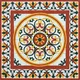 Athangudi Handmade Center Tile TL 10882 Royal Rangoli Inlay 10 x 10 inch Concrete Pearl Finish - 18 mm