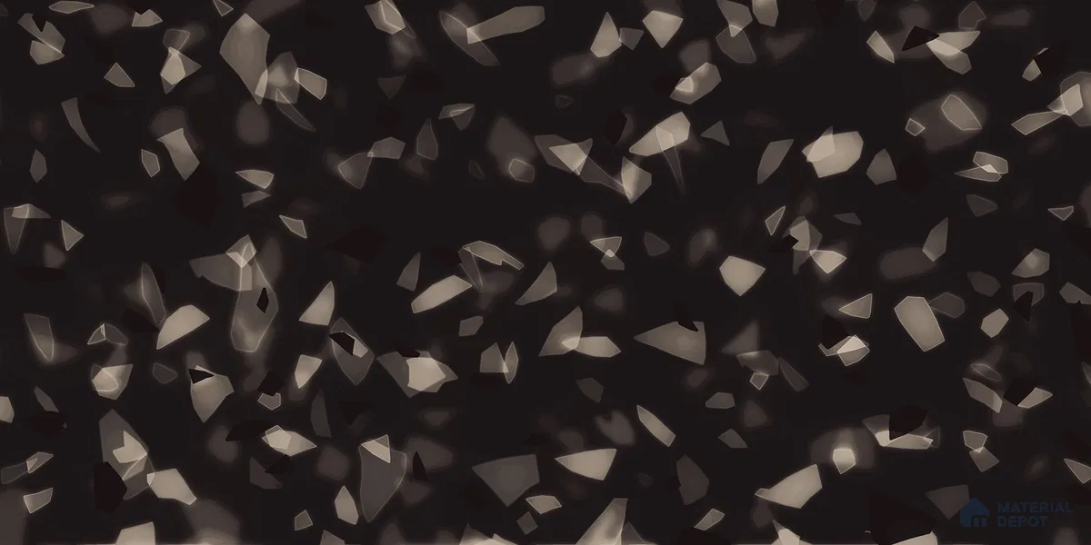 Terrazzo Floor & Wall Tile TL 10856 D Classico Black 4 ft x 2 ft High Gloss Finish Vitrified Tile - 9 mm | 3 Random Designs | Suitable for Living Room, Bedroom & Kitchen