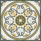 Athangudi Handmade Center Tile TL 10882 B Terracotta Mandala Inlay 10 x 10 inch Concrete Pearl Finish - 18 mm