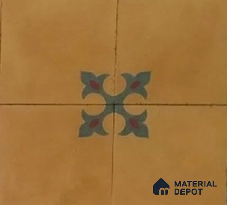 Athangudi Moroccan Floor Tile TL 10878 Pearl Finish 254 x 254 mm Center Concrete Tile - 18 mm