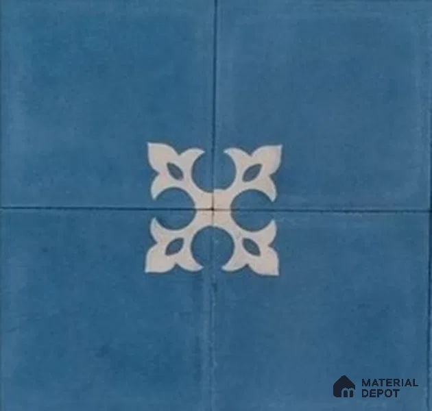 Athangudi Moroccan Floor Tile TL 10878 B Pearl Finish 254 x 254 mm Center Concrete Tile - 18 mm