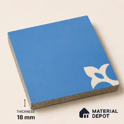 Athangudi Handmade Center Tile TL 10878 B Indigo Heritage Knot 10 x 10 inch Concrete Pearl Finish - 18 mm | Suitable for Indoor Flooring in Living Room, Bedroom, Dining Area & Foyer
