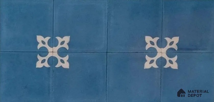Athangudi Moroccan Floor Tile TL 10878 B Pearl Finish 254 x 254 mm Center Concrete Tile - 18 mm