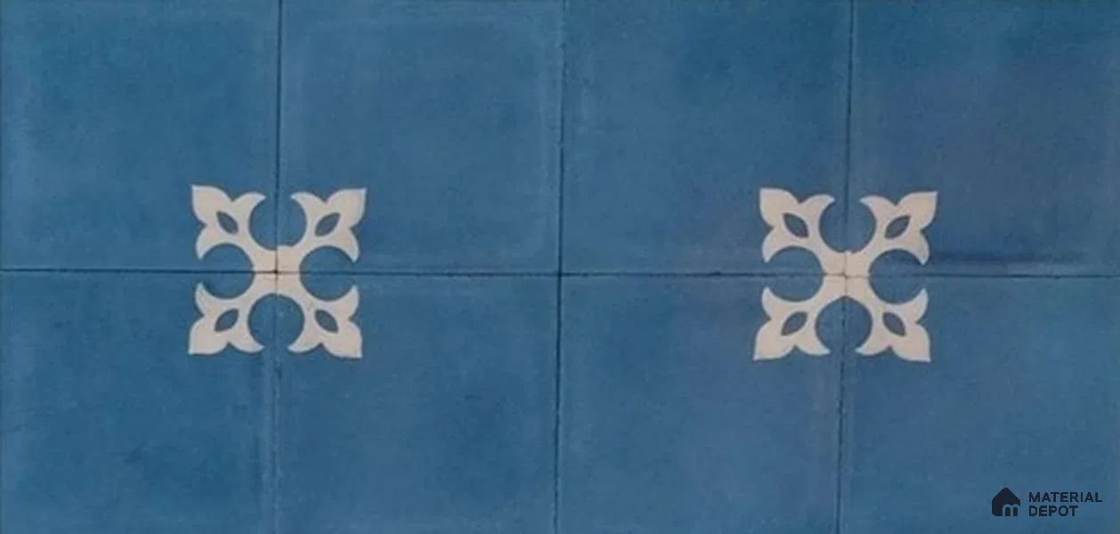 Athangudi Moroccan Floor Tile TL 10878 B Pearl Finish 254 x 254 mm Center Concrete Tile - 18 mm