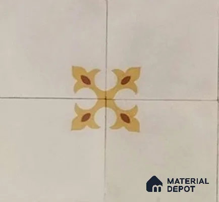 Athangudi Moroccan Floor Tile TL 10878 C Pearl Finish 254 x 254 mm Center Concrete Tile - 18 mm