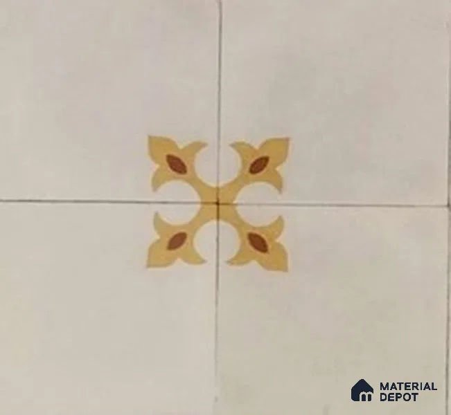 Athangudi Moroccan Floor Tile TL 10878 C Pearl Finish 254 x 254 mm Center Concrete Tile - 18 mm