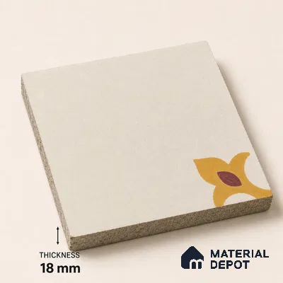 Athangudi Handmade Center Tile TL 10878 C Ivory Gold Knot 10 x 10 inch Concrete Pearl Finish - 18 mm | Suitable for Indoor Flooring in Living Room, Bedroom, Dining Area & Foyer
