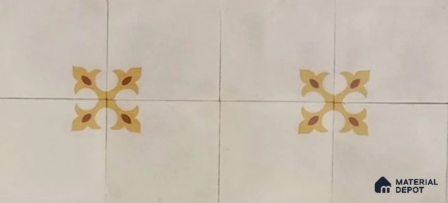 Athangudi Moroccan Floor Tile TL 10878 C Pearl Finish 254 x 254 mm Center Concrete Tile - 18 mm