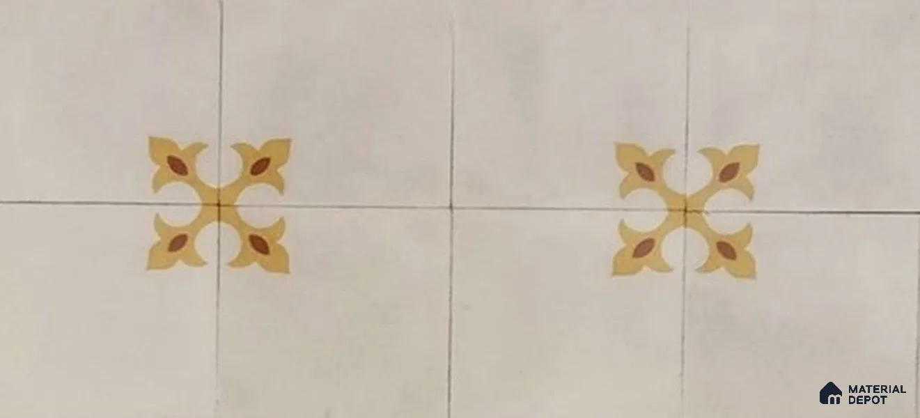 Athangudi Moroccan Floor Tile TL 10878 C Pearl Finish 254 x 254 mm Center Concrete Tile - 18 mm