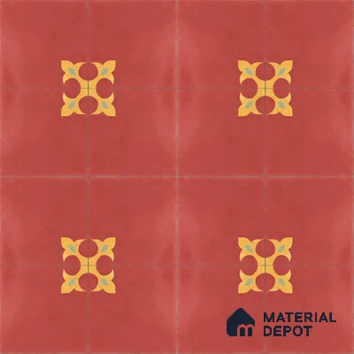 Athangudi Handmade Center Tile TL 10878 D Rust Gold Knot 10 x 10 inch Concrete Pearl Finish - 18 mm | Suitable for Indoor Flooring in Living Room, Bedroom, Dining Area & Foyer