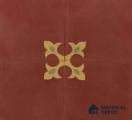 Athangudi Moroccan Floor Tile TL 10878 D Pearl Finish 254 x 254 mm Center Concrete Tile - 18 mm