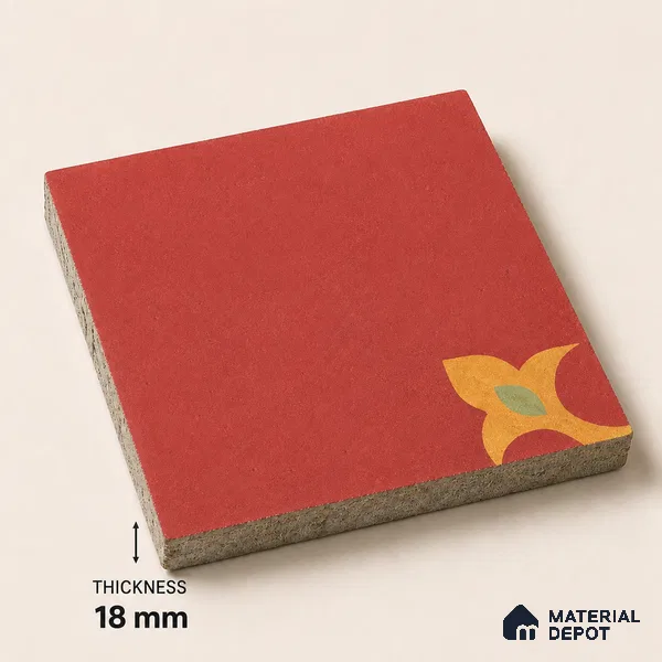 Athangudi Handmade Center Tile TL 10878 D Rust Gold Knot 10 x 10 inch Concrete Pearl Finish - 18 mm | Suitable for Indoor Flooring in Living Room, Bedroom, Dining Area & Foyer