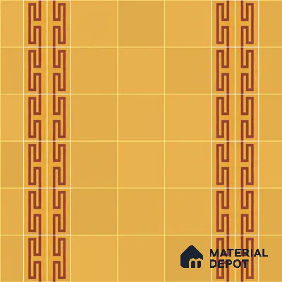 Athangudi Handmade Border Tile TL 10878 H Rust Gold Knot 10 x 5 inch Concrete Pearl Finish - 18 mm | Suitable for Decorative Floor Borders in Living Room, Bedroom, Dining Area & Foyer